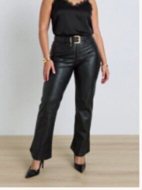 Isabella Bird black leather women's pants, Size 14